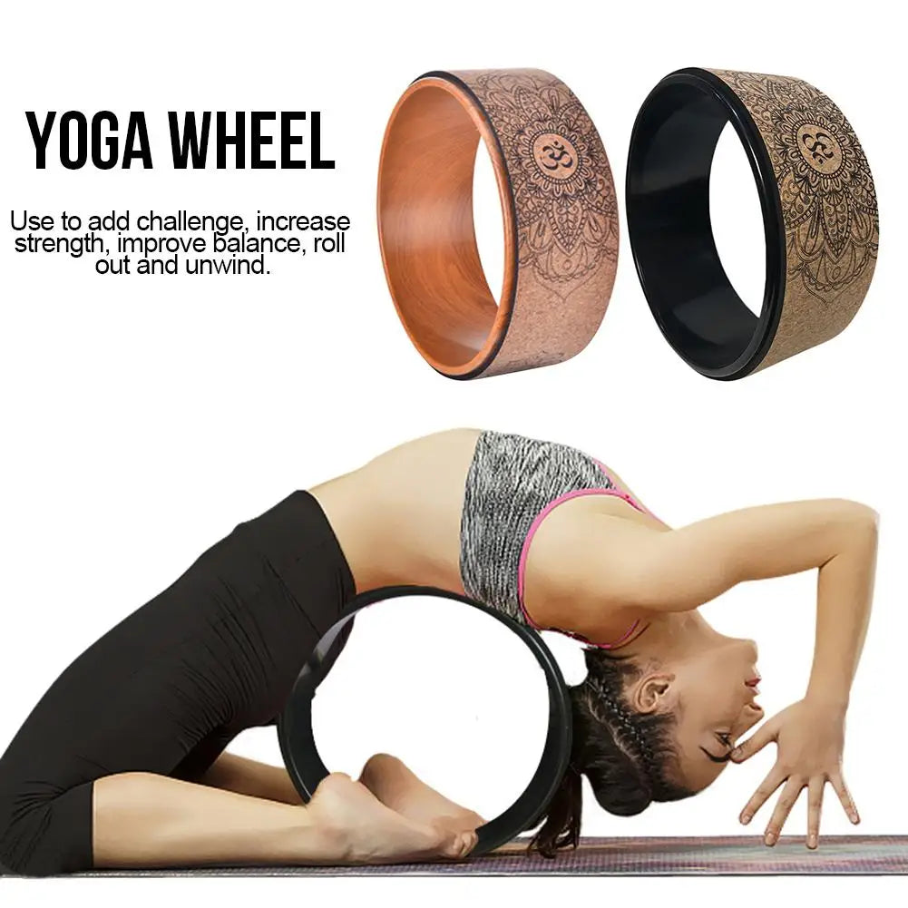 High Quality Natural Cork Yoga Wheel Fitness