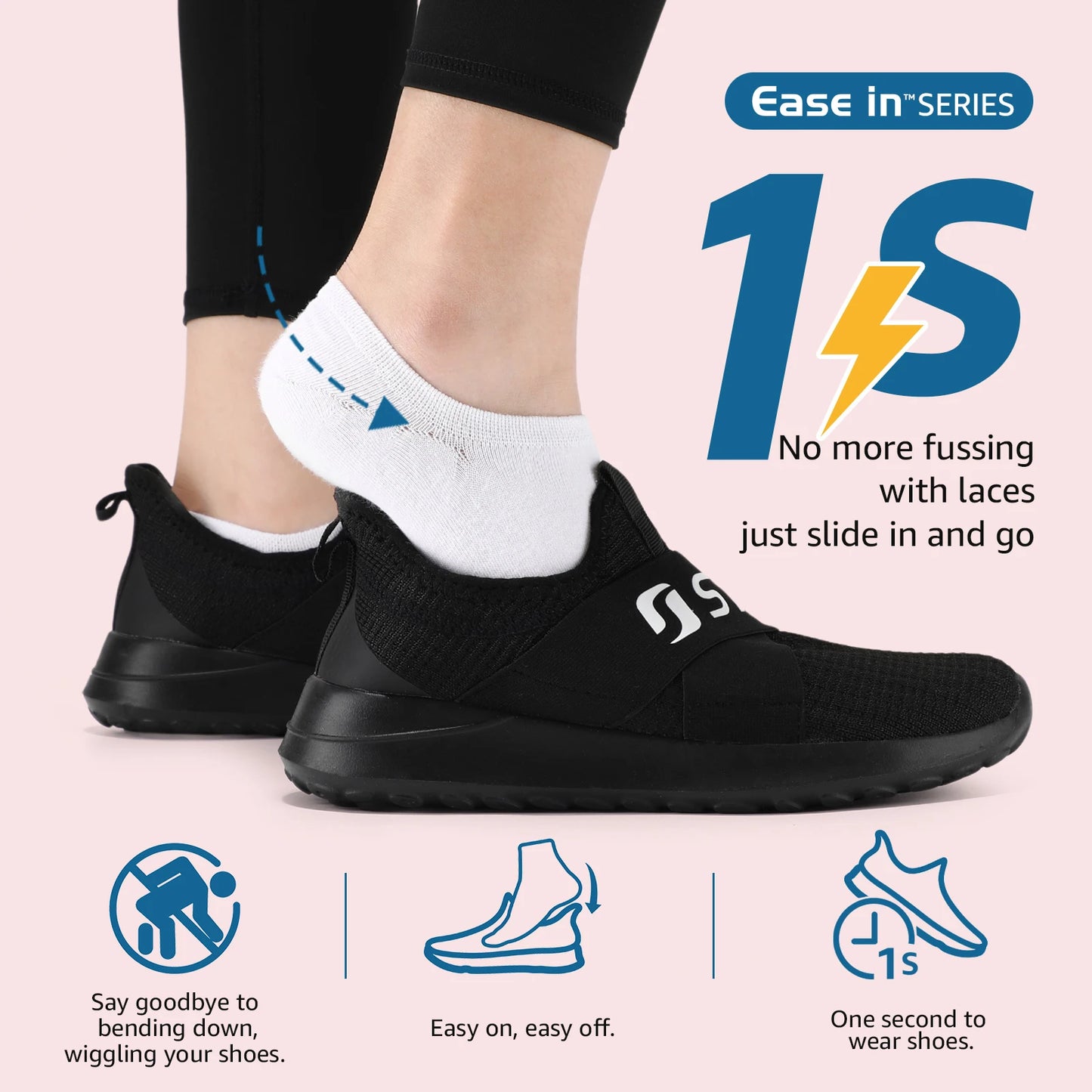 STQ Slip ins Womens Hands Free Slip On Sneakers Arch Support