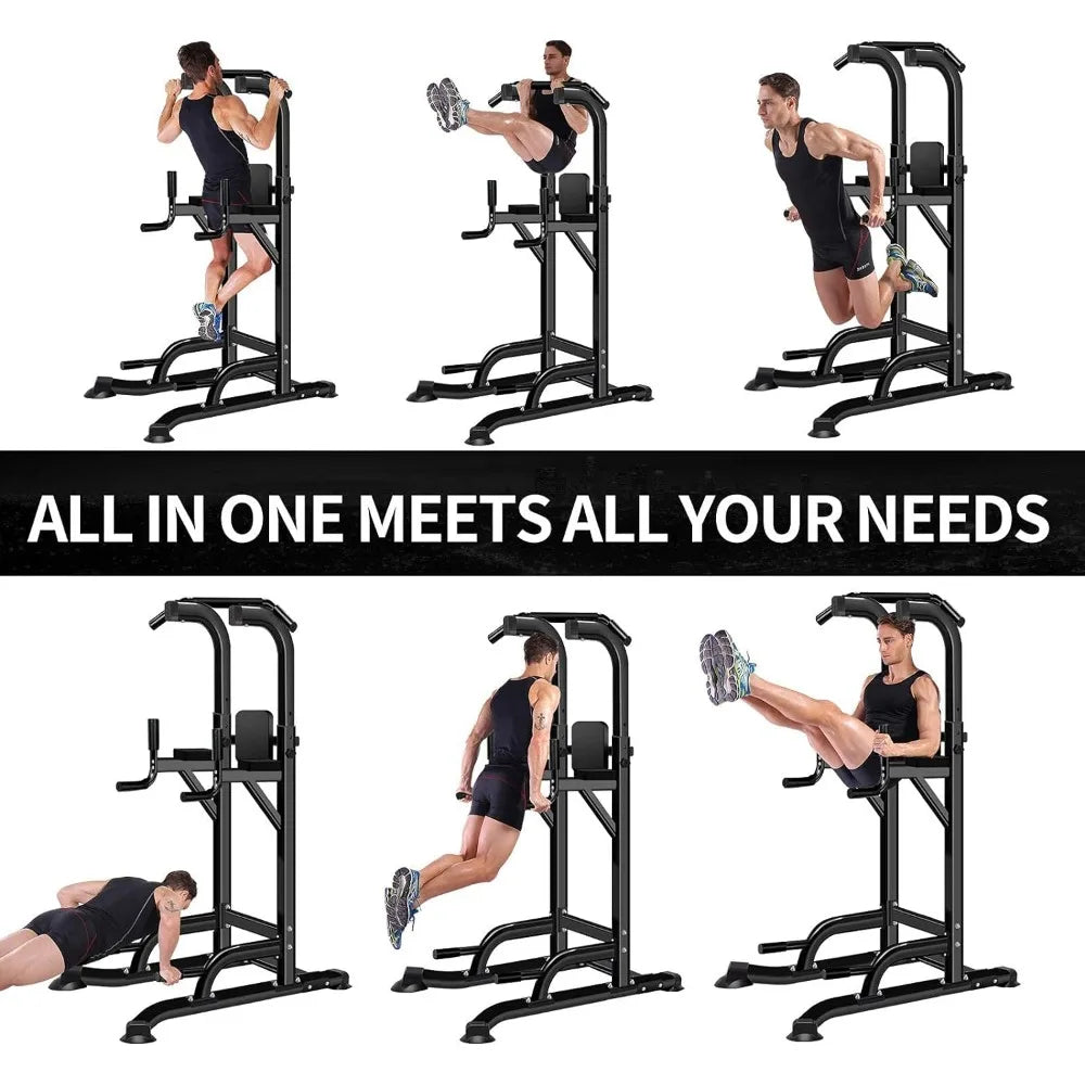 Power Tower Adjustable Height Pull Up & Dip Station