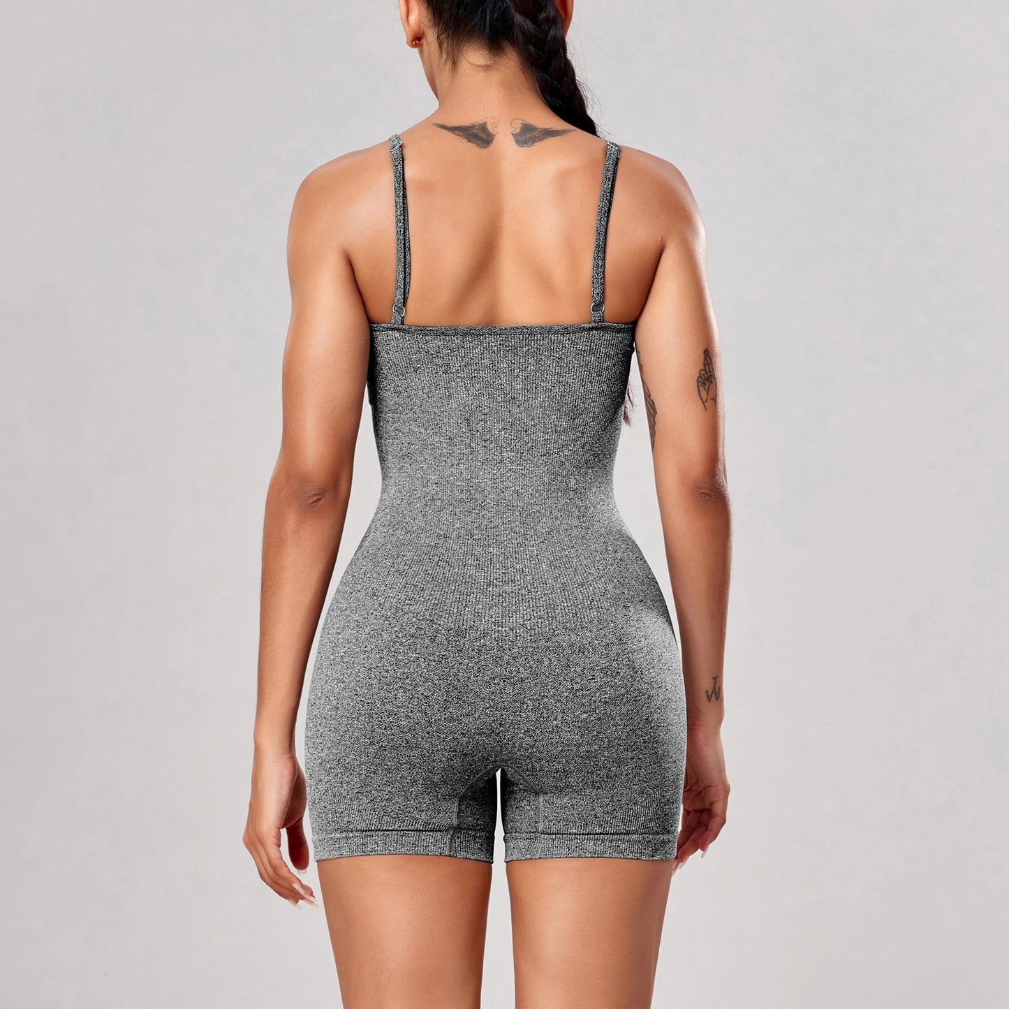 Seamless Backless Jumpsuit Fitness Women Sleeveless