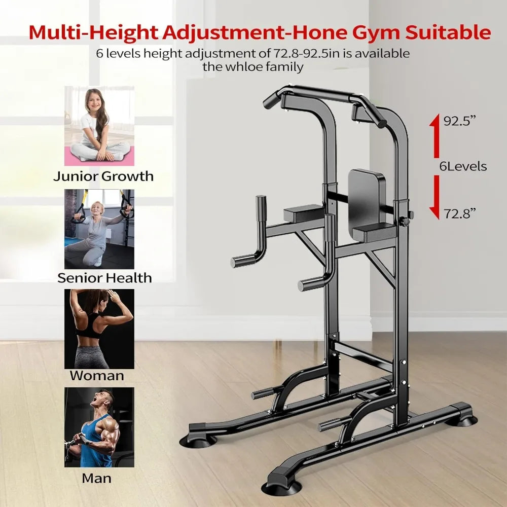 Power Tower Adjustable Height Pull Up & Dip Station