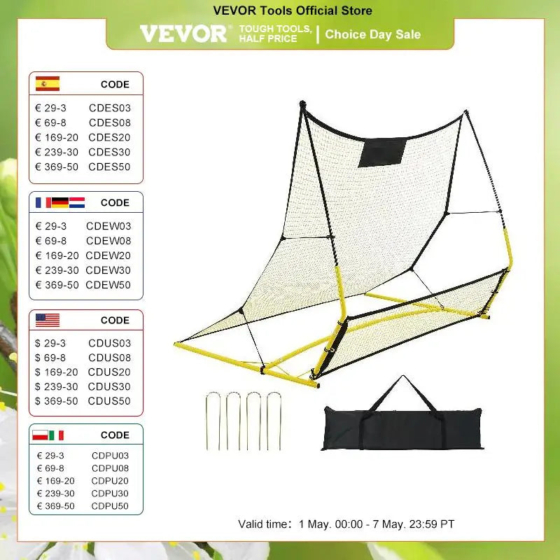 VEVOR Soccer Trainer 2 IN 1 Rebounder Net Iron Soccer