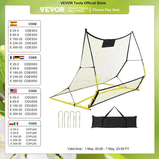 VEVOR Soccer Trainer 2 IN 1 Rebounder Net Iron Soccer