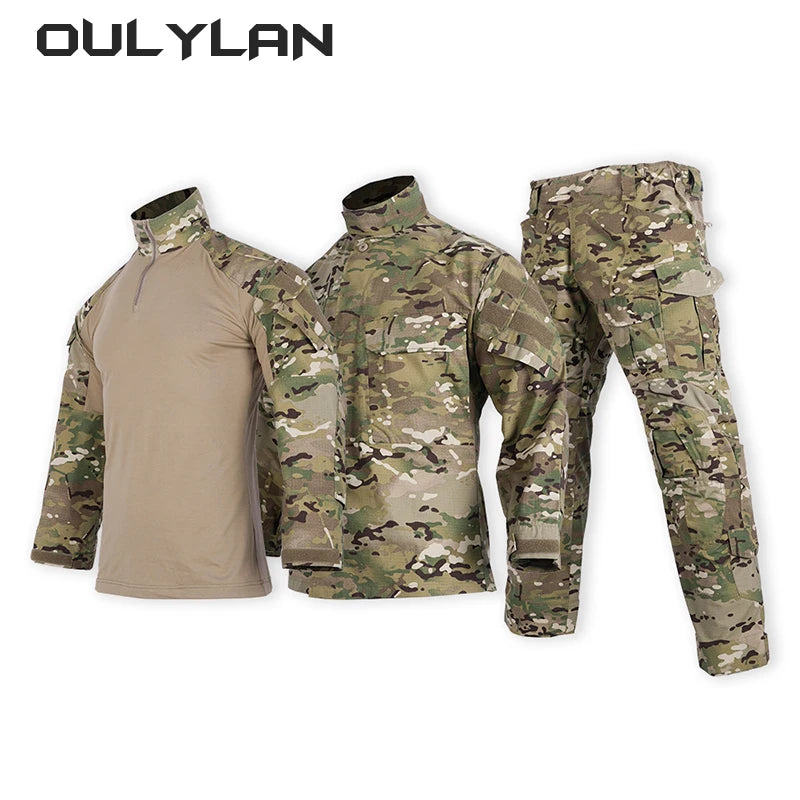 NEW 3PCS Long Sleeved Tactical Suit Set Outdoor Men Training