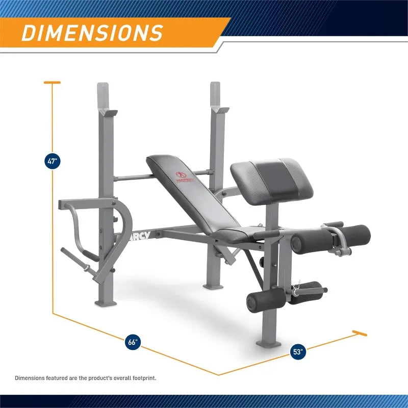 Marcy Standard Weight Bench Incline with Leg Developer and Butterfly Arms