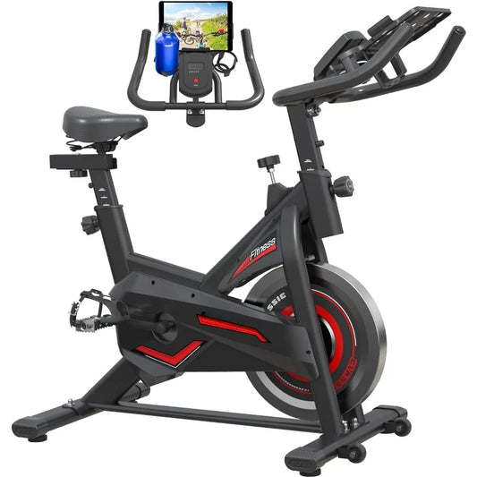 , Home Gym Aerobics Exercise Bike with Ipad Mount and LCD Display,