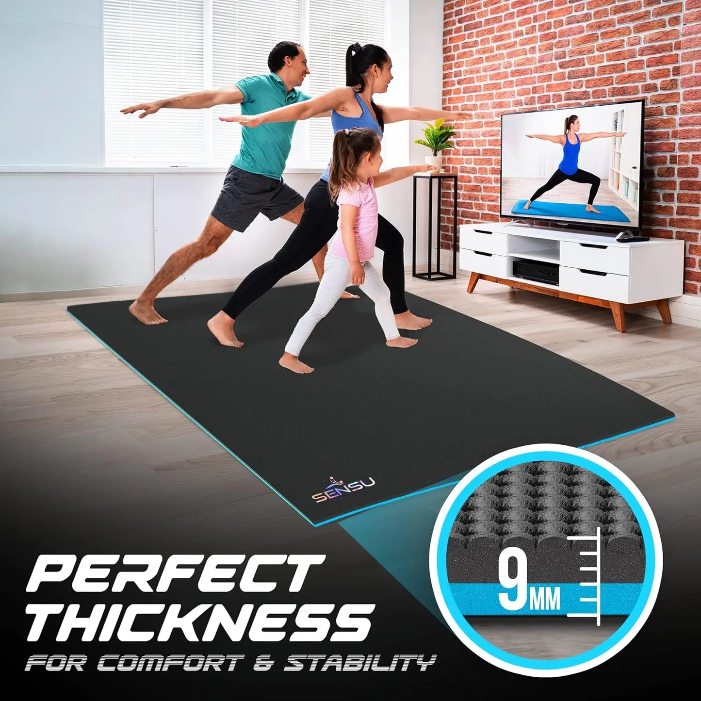 7’ x 5’ x 9mm Extra Thick Exercise Mat for Yoga,