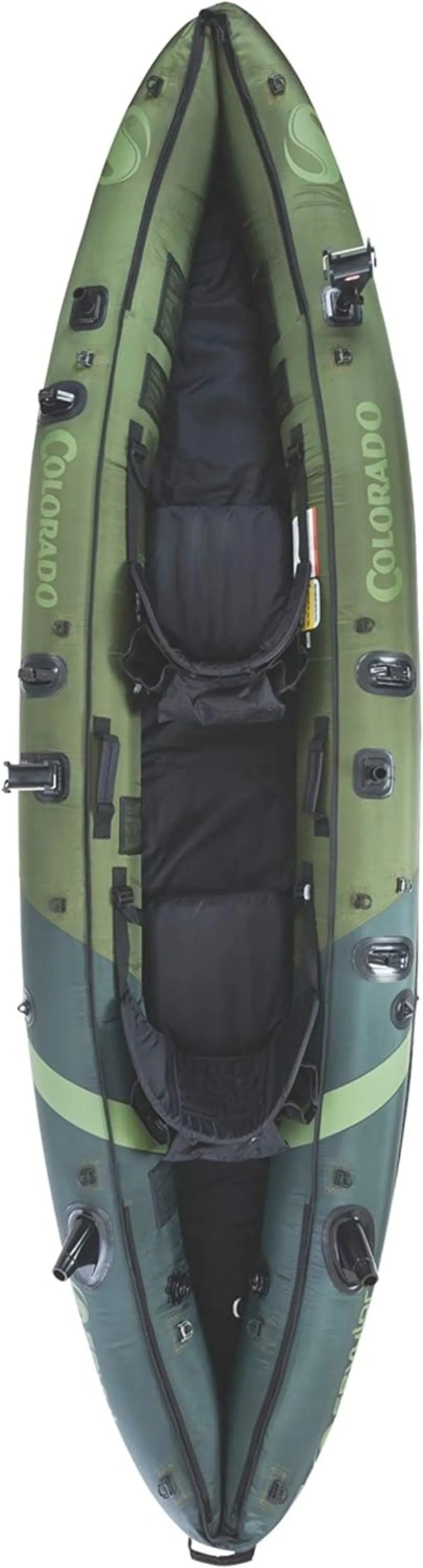 2-Person Inflatable Fishing Kayak with Paddle & Rod Holders,