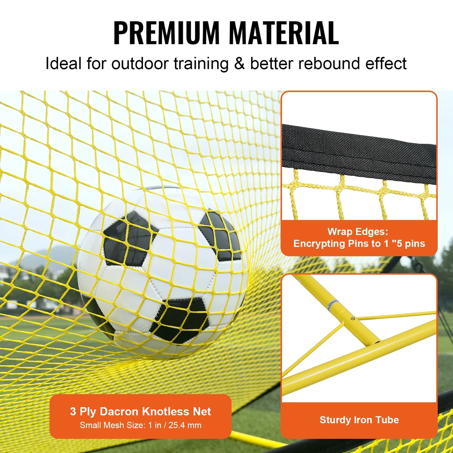 VEVOR Soccer Trainer 2 IN 1 Rebounder Net Iron Soccer